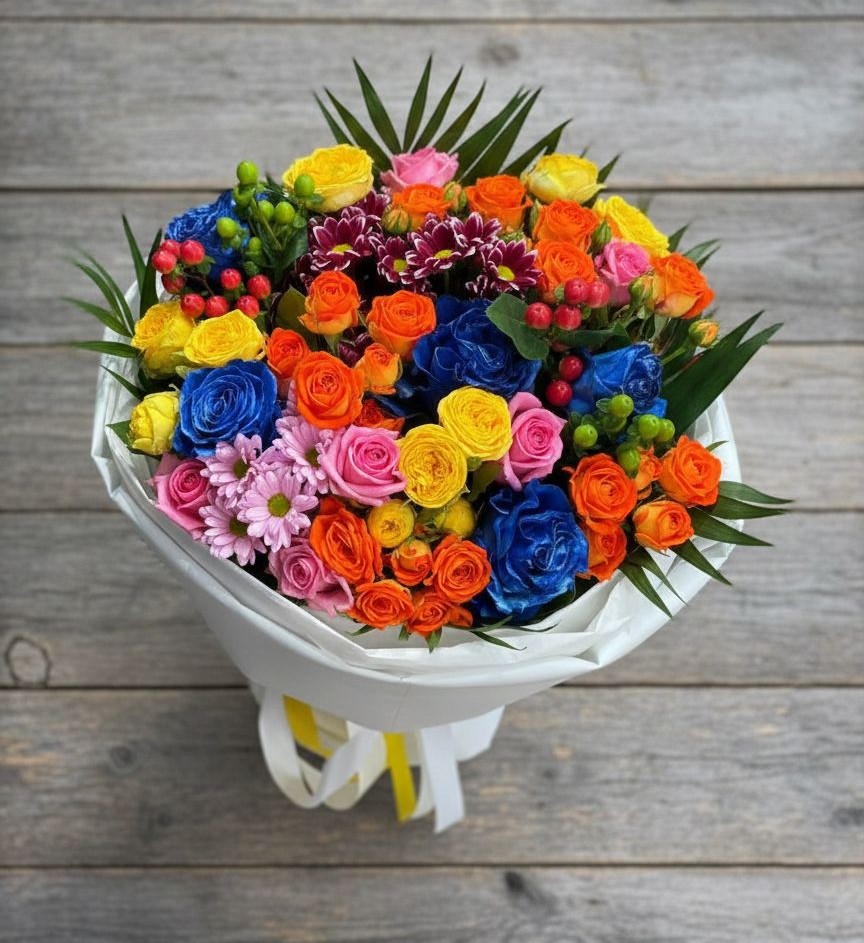 Букет цветов из: Розы и Хризантемы в Каневской