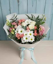 Букет цветов из:  Розы, Лизиантусы и Хризантемы #REPLACE_PRED# Каневской