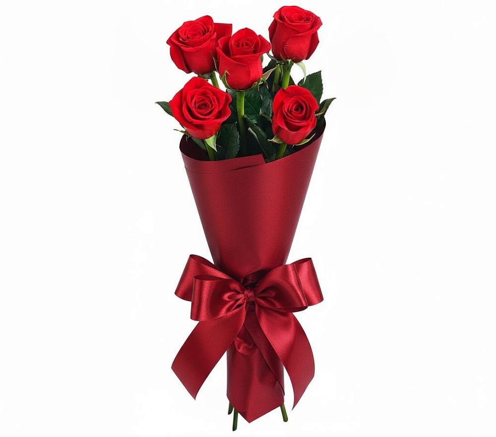 Букет 5 Красных роз Эдлесс Лав в Каневской