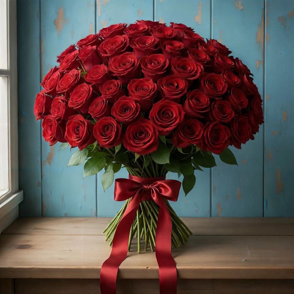 Букет Красные розы Блэк Меджик в Каневской