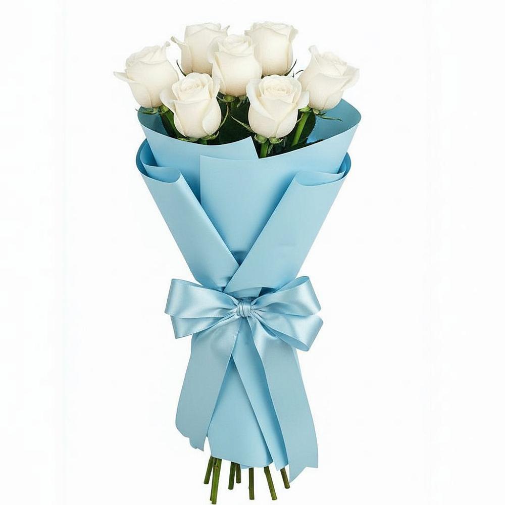 Букет 7 белых роз Проуд в Каневской