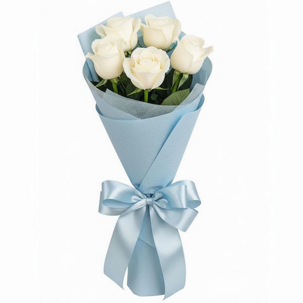 Букет 5 Белых роз Проуд в Каневской