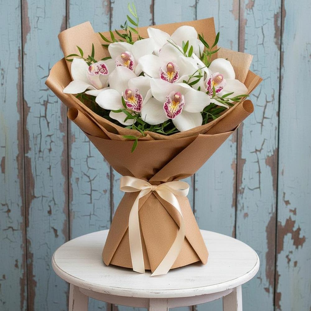 Букет цветов из: Орхидеи и Розы в Каневской
