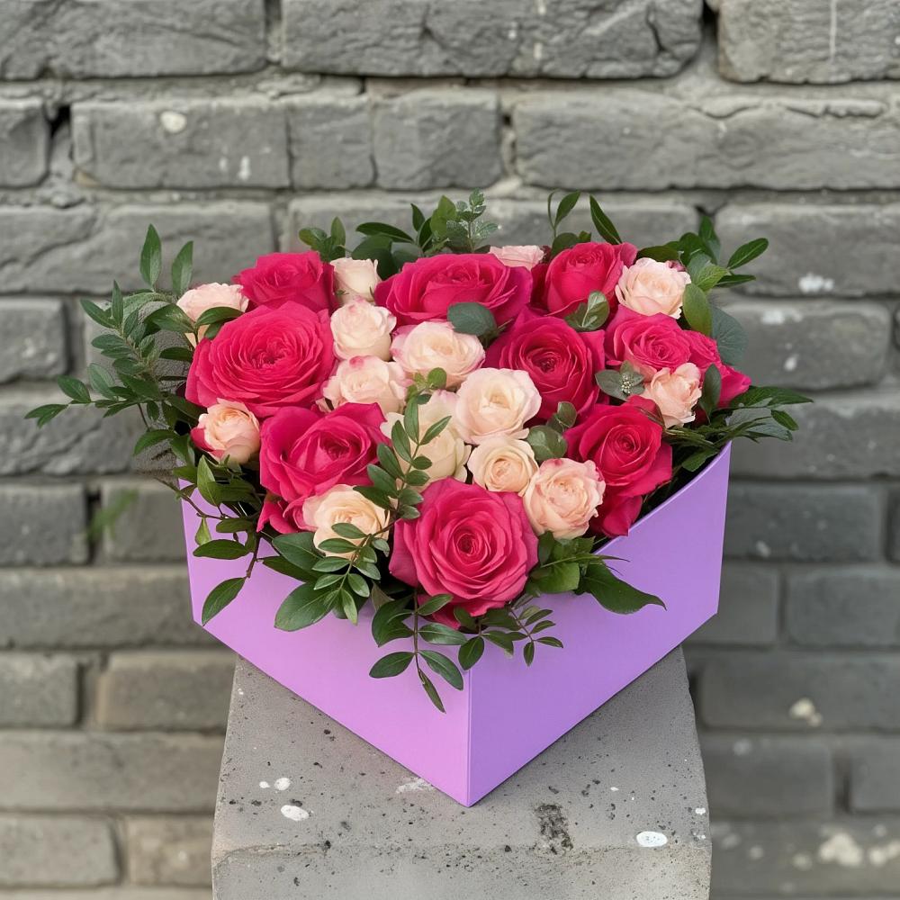 Цветочная композиция из Розы в коробке в Каневской