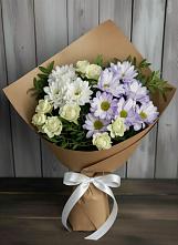 Букет цветов из:  Хризантемы и Розы в Каневской