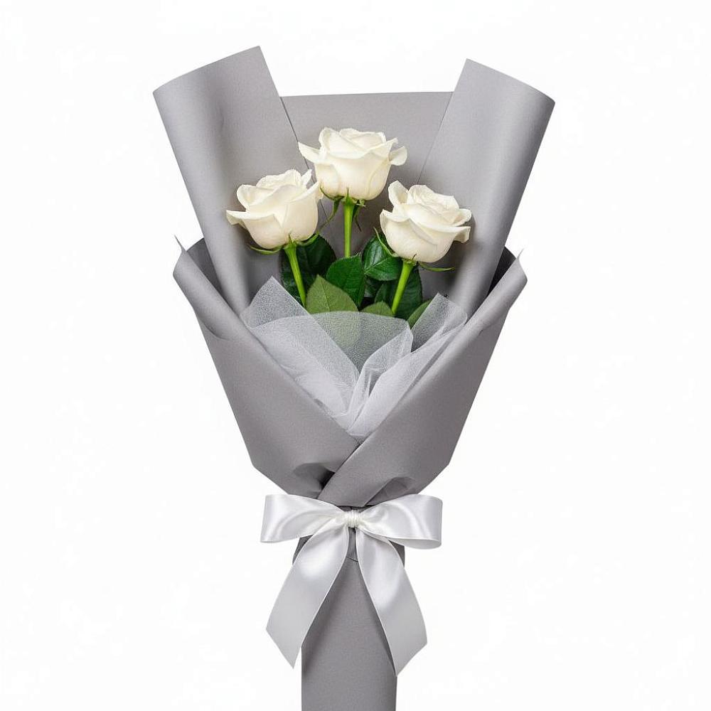 Букет 3 белые розы в Каневской