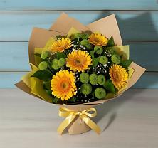 Букет цветов из:  Герберы и Хризантемы в Каневской