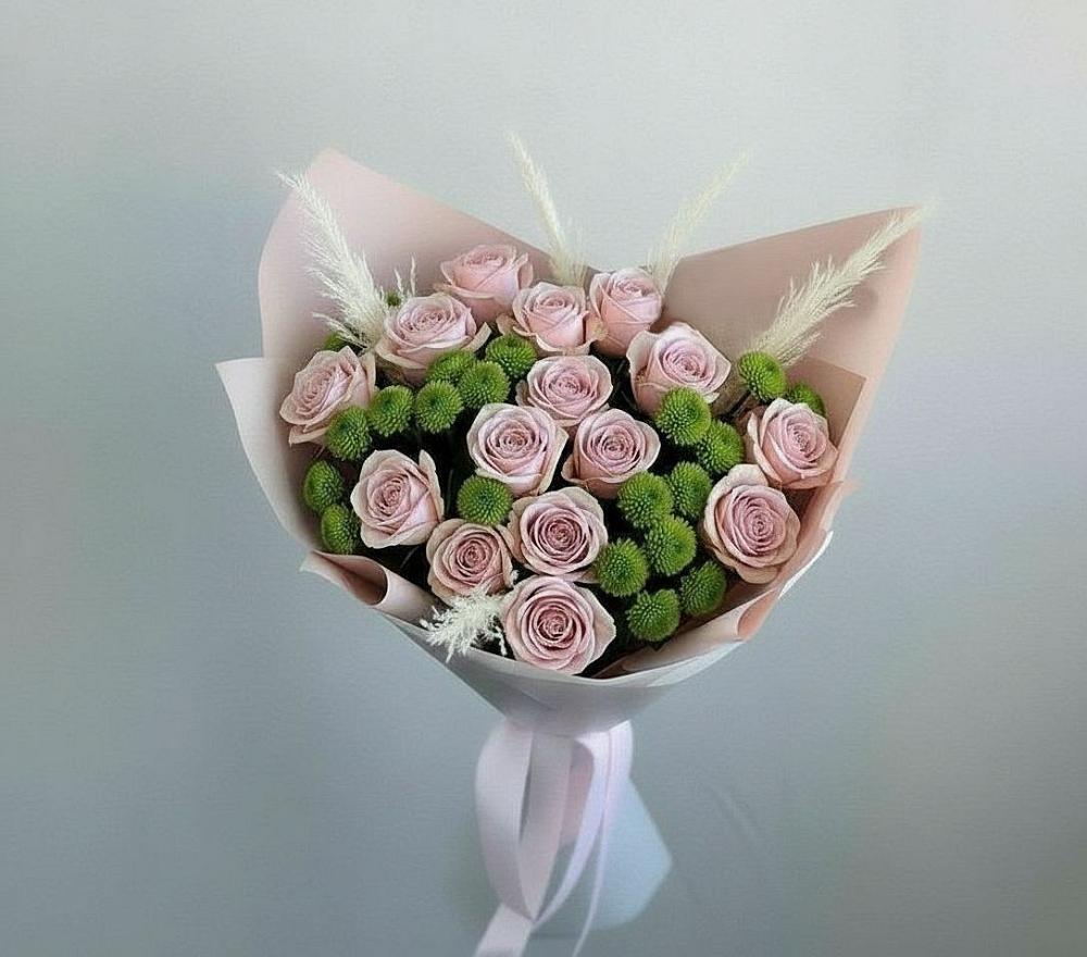 Букет цветов из: Розы и Хризантемы в Каневской