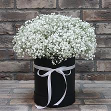 Цветочная композиция из Гипсофила в шляпной коробке в Каневской